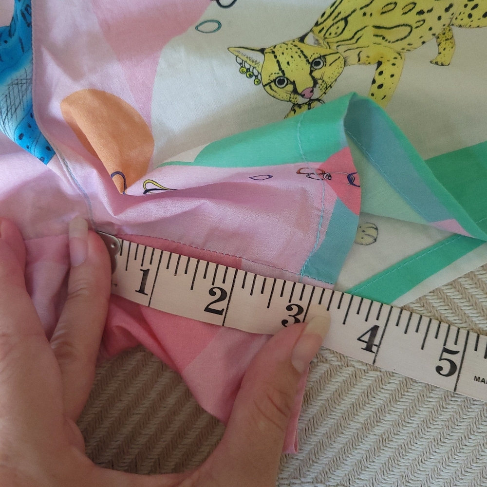 The Cat's Pajamas Size Medium Pastel Pink Blue Yellow Cat Jaguar Leopard Shorts - Picture 8 of 10